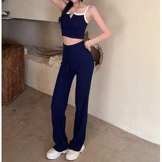 Contrast Trim Camisole Top / Pants