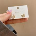 Butterfly Rhinestone Alloy Fringed Earring 1 Pair - E5069 - Gold - One Size