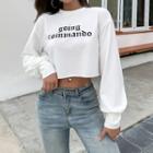 Puff Sleeve Lettering Crop Top
