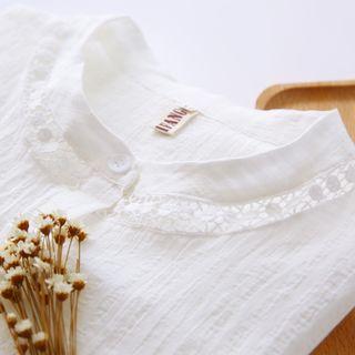 Perforated Long Sleeve Blouse