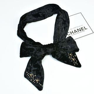 Beaded Velvet Belt Black - One Size
