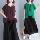 Set: Pocketed Short Sleeve T-shirt + Wide Leg Pants