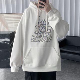 Long-sleeve Floral Hoodie