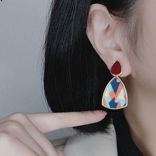 Geometric Drop Earrings / Clip On Earring