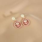Faux Pearl Floral Drop Earring 1 Pair - Pink - One Size