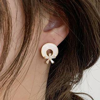 Geometric Alloy Earring 1 Pair - White - One Size