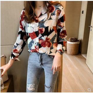 Floral Printed Long-sleeve Shirt
