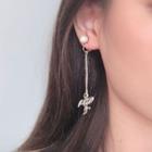 Alloy Cupid Angel Dangle Earring Screw Back Clip On Earring - 1 Pair - Be0245 - Angel - Silver - One Size