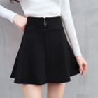 High-waist Zip A-line Mini Skirt
