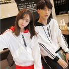 Couple Matching Striped Hooded Jacket / Sweatpants
