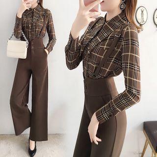 Set: Plaid Shirt + Dress Pants