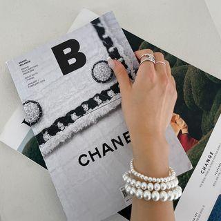 Faux Pearl / Chain Bracelet Set (4pcs)