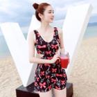 Sleeveless Cutout Floral Swimsuit