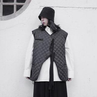 Lace-up Sleeveless Padded Jacket