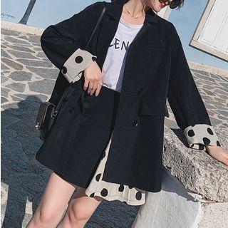 Set: Double Breasted Blazer + Dotted Panel Skirt