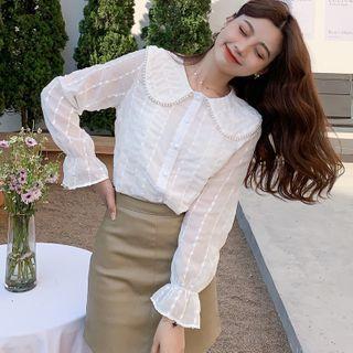 Plain Mesh Lace Blouse