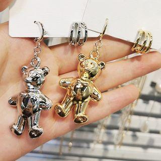 Non-matching Bear Dangle Earring