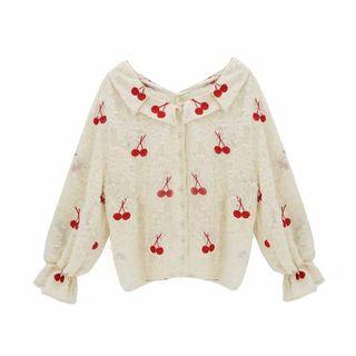 Cherry Embroidered Blouse