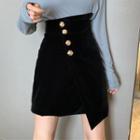 Button-up High-waist Mini Skirt