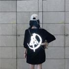 Elbow-sleeve Reflective Panel T-shirt