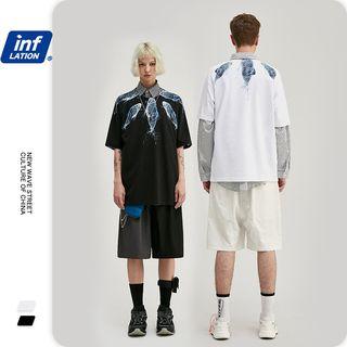 Unisex Carp-print Loose T-shirt