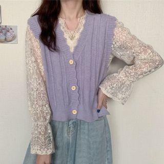 Sweater Vest / Lace Top