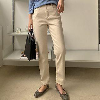 Tapered Cotton Blend Pants