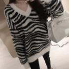 Zebra Sweater As Shown In Figure - One Size