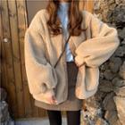 Oversize Fleece Coat Almond - One Size