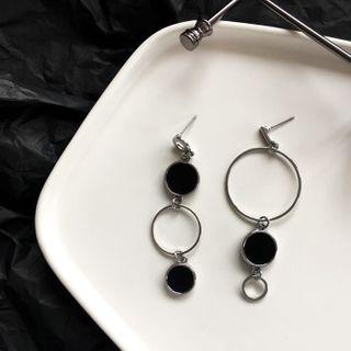Asymmetrical Hoop Drop Earring / Clip-on Earring