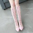 Pointed Lace Tall Boots
