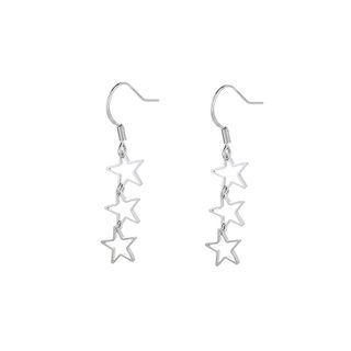 Star Alloy Dangle Earring 1 Pair - Dangle Earring - Star - Silver - One Size