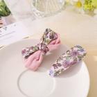 Set Of 2: Floral / Bow Hair Clip