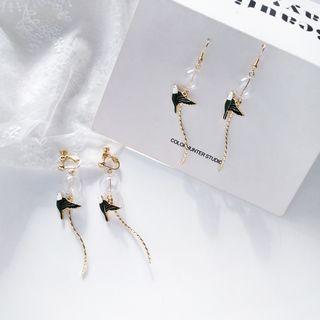 Alloy Bird Glass Ball Dangle Earring