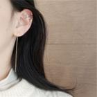 Chinese Characters Alloy Cuff Earring 1 Pc - Red - One Size