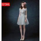 Lace Appliqu  Off-shoulder Mini Prom Dress