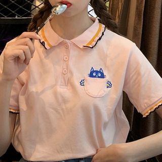 Picture Print Short-sleeve Top