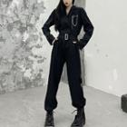 Chain Strap Straight-leg Blazer Jumpsuit