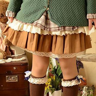 Lace Hem A-line Skirt