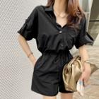 Roll-up Sleeve Shirt Playsuit