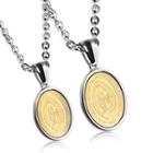 Couple Matching Stainless Steel Coin Pendant Necklace