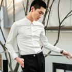 Plain Slim-fit Long-sleeve Shirt