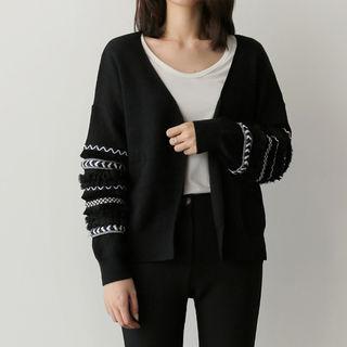 Patterned Open-front Cardigan