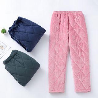 Fleece-lined Quilted Sleep Pants