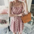 Fringe 3/4-sleeve A-line Dress