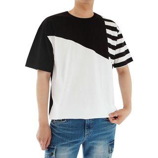 Plus Size Contrast-panel T-shirt