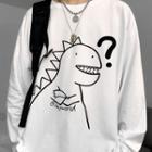 Long-sleeve Dinosaur-print T-shirt