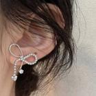 Rhinestone Bow Earring White - 1403a#