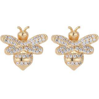 Rhinestone Bee Stud Earring