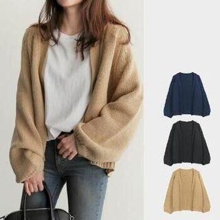 Open Front Lantern-sleeve Blazer